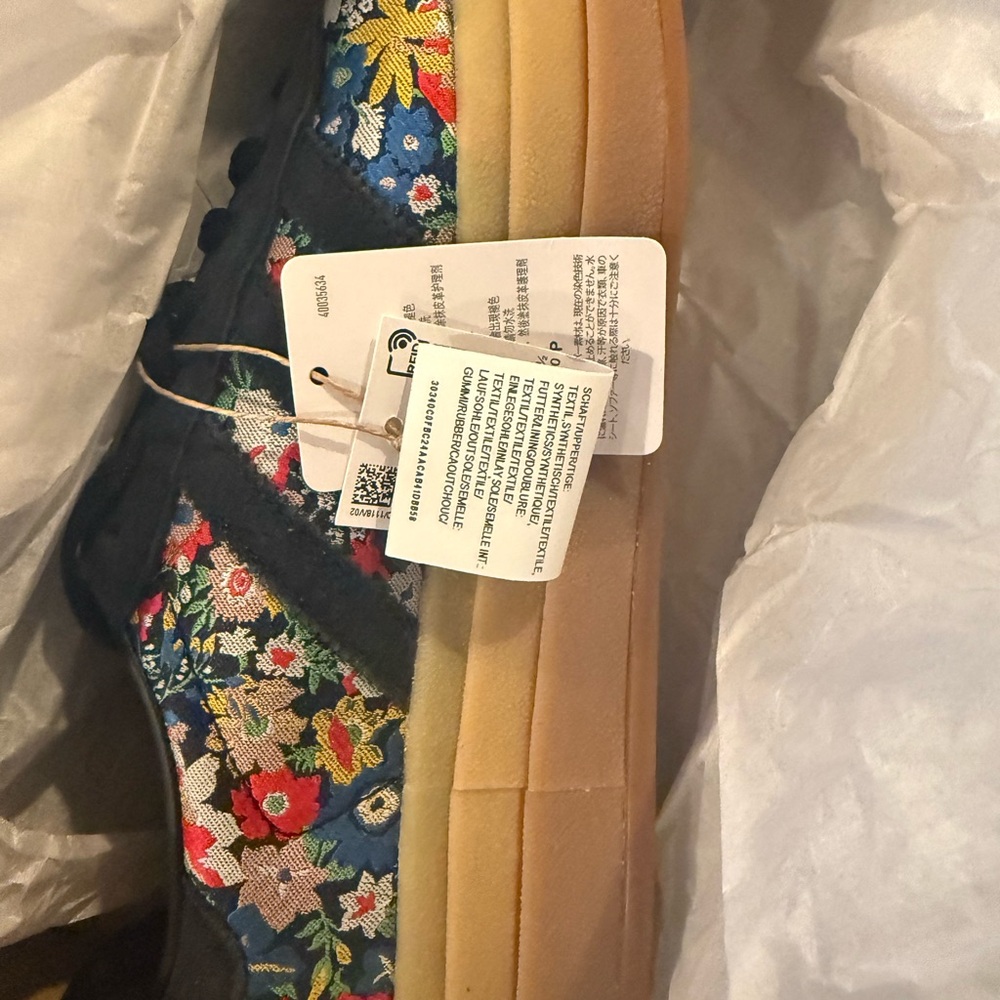 Adidas Gazelle Floral Embroidered Platform Sneakers - Black Multicolor - Picture 7 of 9